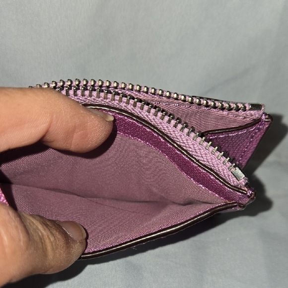 Coach Metallic Purple Card Wallet - Picture 9 of 9